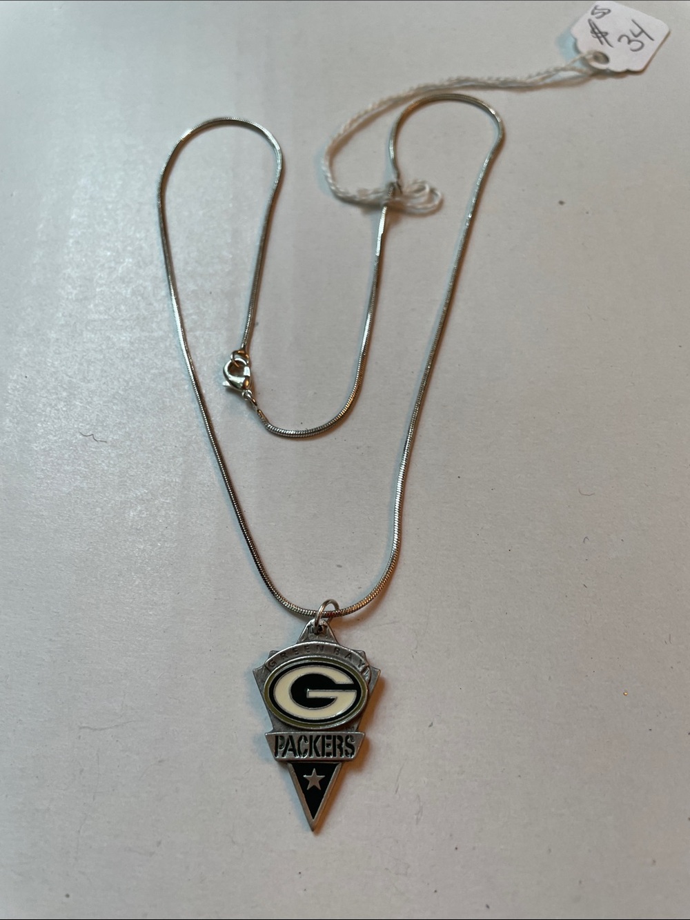 Packer Necklace Sterling Silver 17” Chain